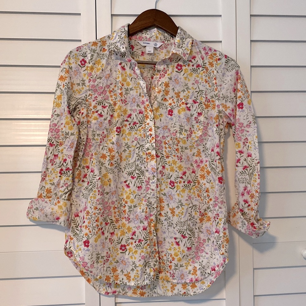 Floral Lightweight Long Sleeve Shirt Old Navy Sz Small
